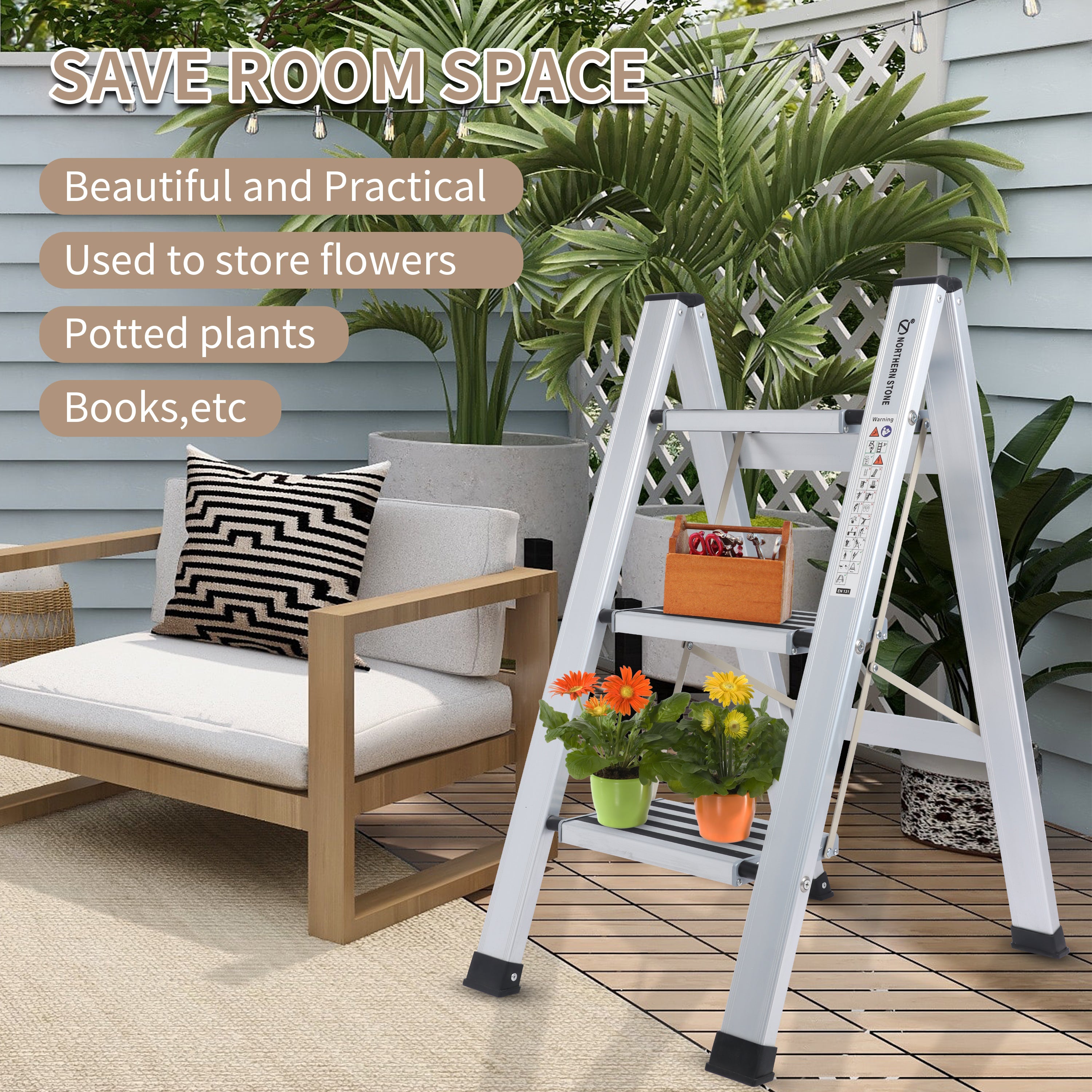 3 Steps aluminum step ladder