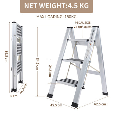 3 Steps aluminum step ladder - 0