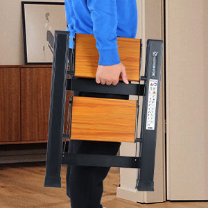 Thin & Compact DesignDesigned to be the perfect step ladder for assisting with projects around the house or merely reaching high shelves in your kitchen pantry, closet, or garage. It allows you to move the ladder with ease from project to project. Once you're finished, the ladder easily folds up and stores away.