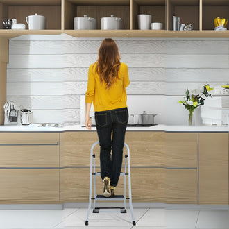 Folding Step Ladder Folding Step Ladder extra wide step with non-slip design⇾